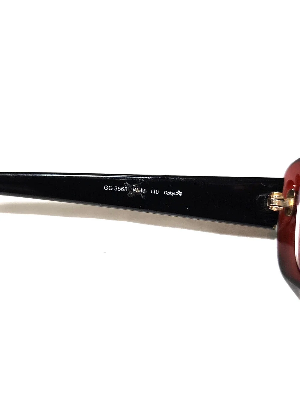 Gucci GG3568 WH13 Large sz Red Rectangle Eyeglasses 53-14 140 Italy Read